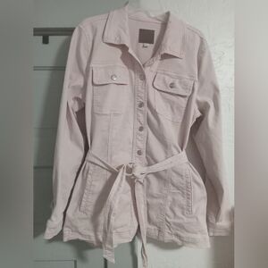 Maurices Light Pink Tie-Waist Utility Jacket